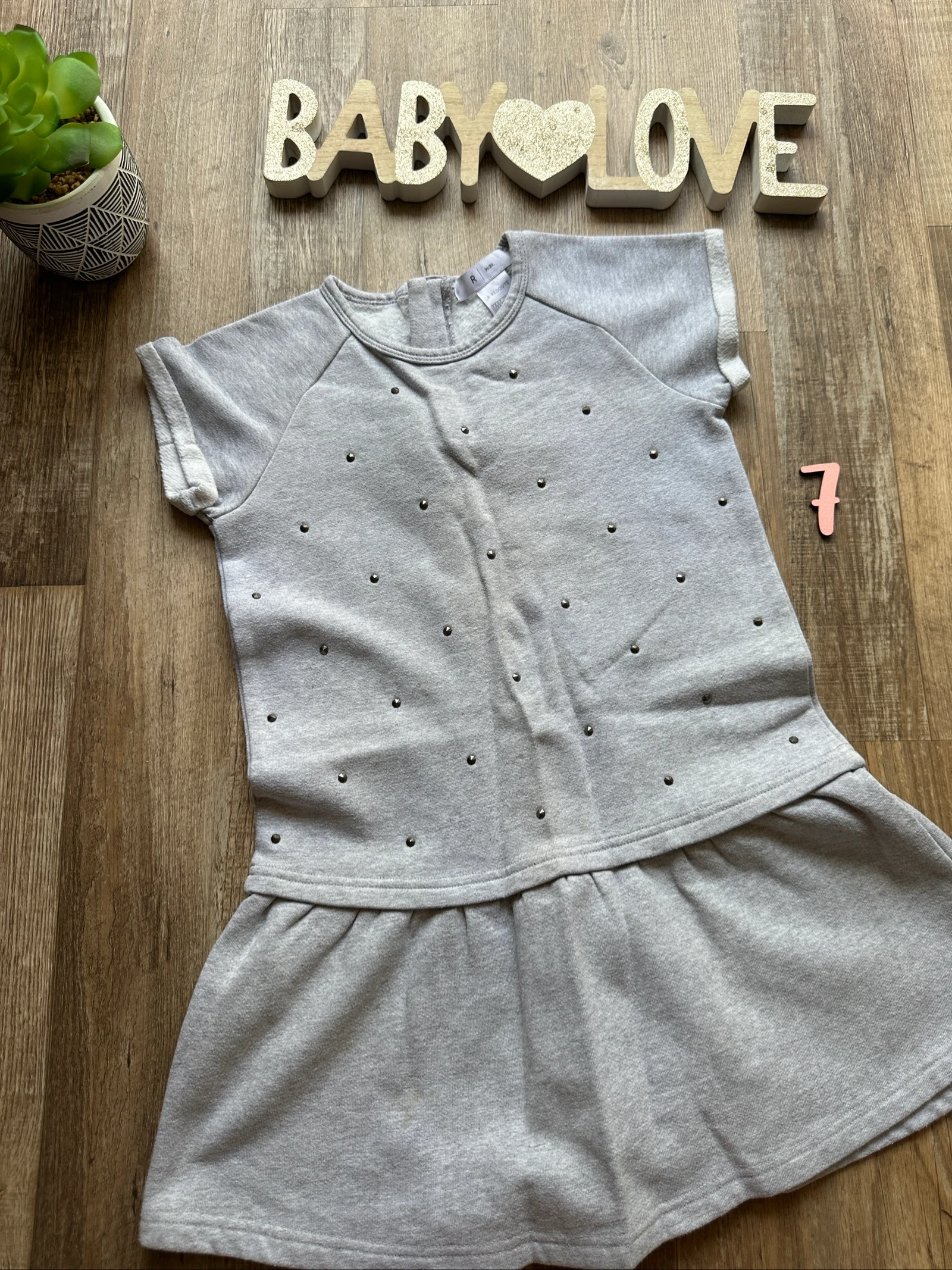 Robe sweat grise La Redoute Kids – 8 ans – Strass